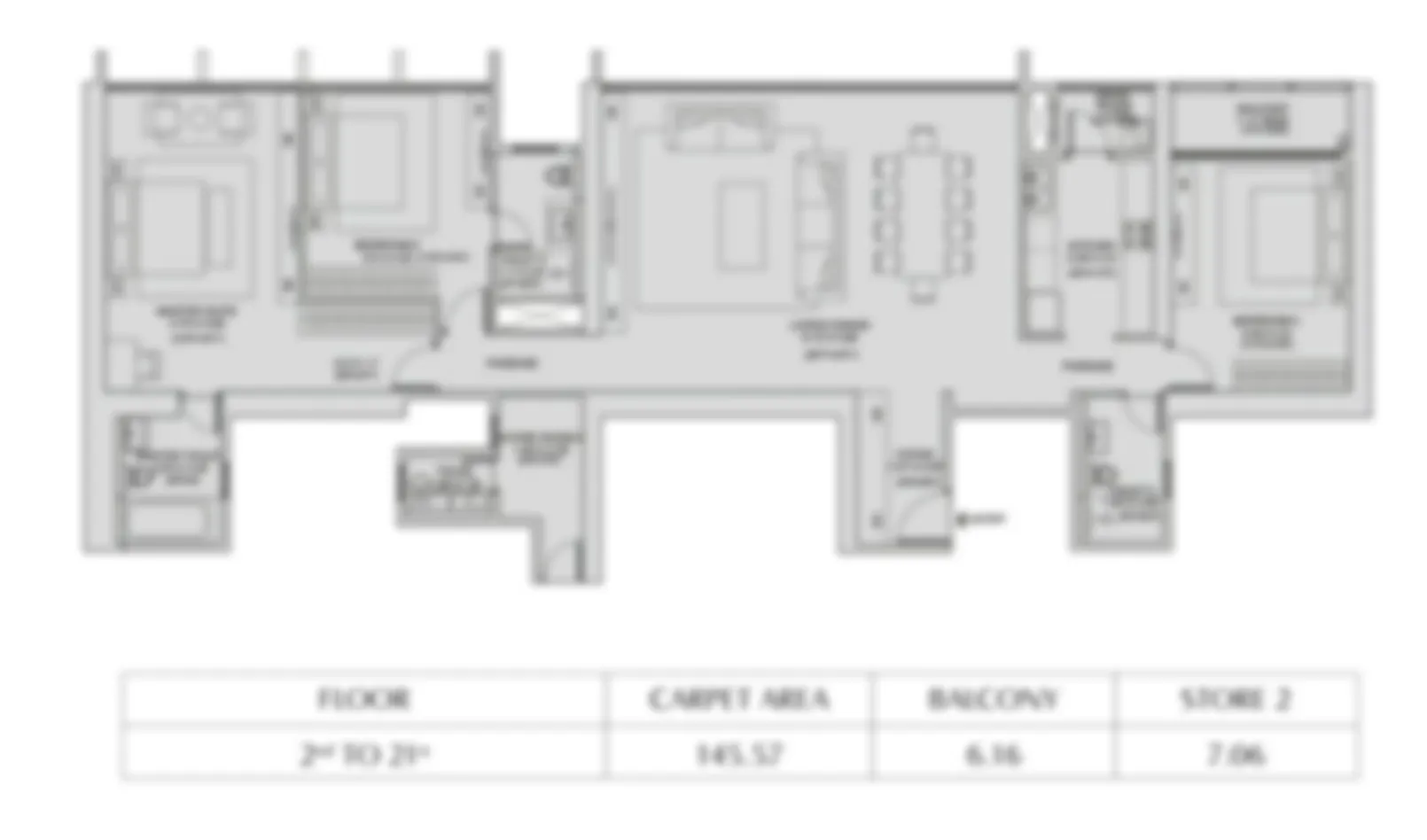 Sattva Panathur 3 BHK + Study Floor Plan Sattva Panathur 3 BHK + Study Floor Plan